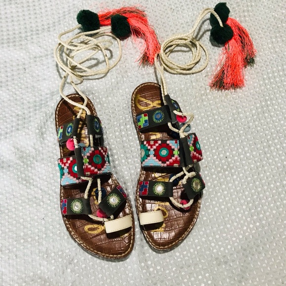 Sam Edelman boho tasseled Gretchen Sandals - Picture 3 of 7